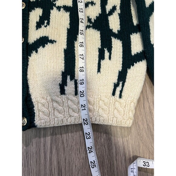 Vintage QUISSETT COVE Cardinal Birds 100% Shetland WOOL Cardigan Sweater Medium - Picture 11 of 14